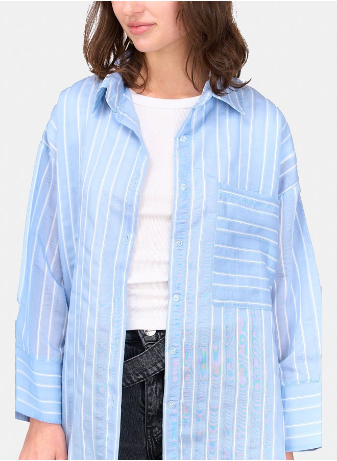 Clue Striped High Low Shirt  - Image 4