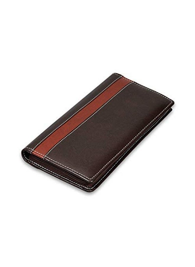 COI Cheque Book Holder Passport Holder Dark Brown/Stylish Faux Leather Multiple Document, Card, Money Pocket, Travel Wallet Accessory, Desk Table Organizer Gift for Office Going Men and Women - Image 2
