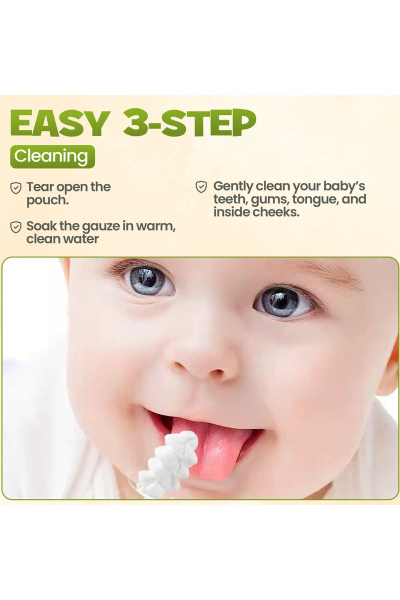 Enfant 30Pcs Baby Oral Cleaner Tooth Tongue Brush Infant Tongue Cleaner Baby Tongue Cleaner, Baby Toothbrush For Babies Soft Gauze For Baby Pure Cotton 100% Sterilized Cotton Soft And Wrinkle-Free - Image 3