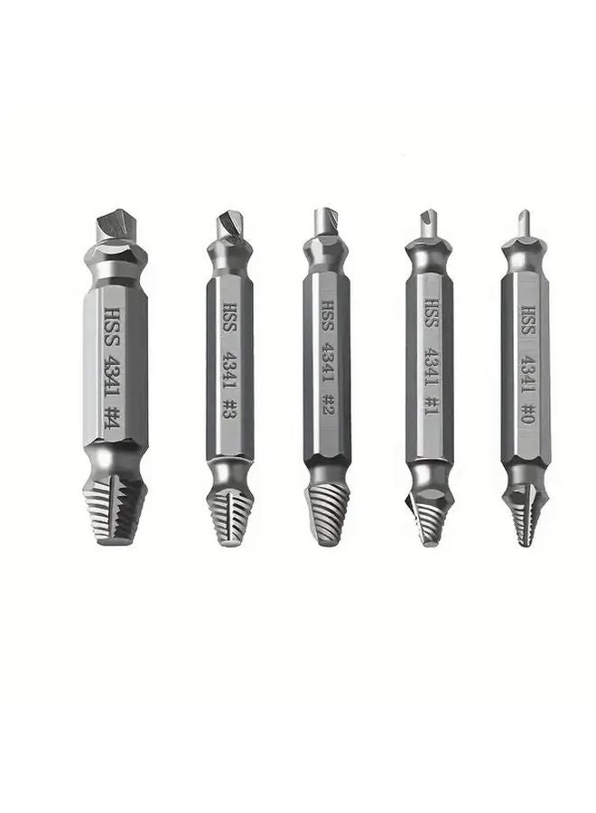 5Pcs High Speed Steel Damaged Screw Extractor Drill Bit Set In A Box - Image 4