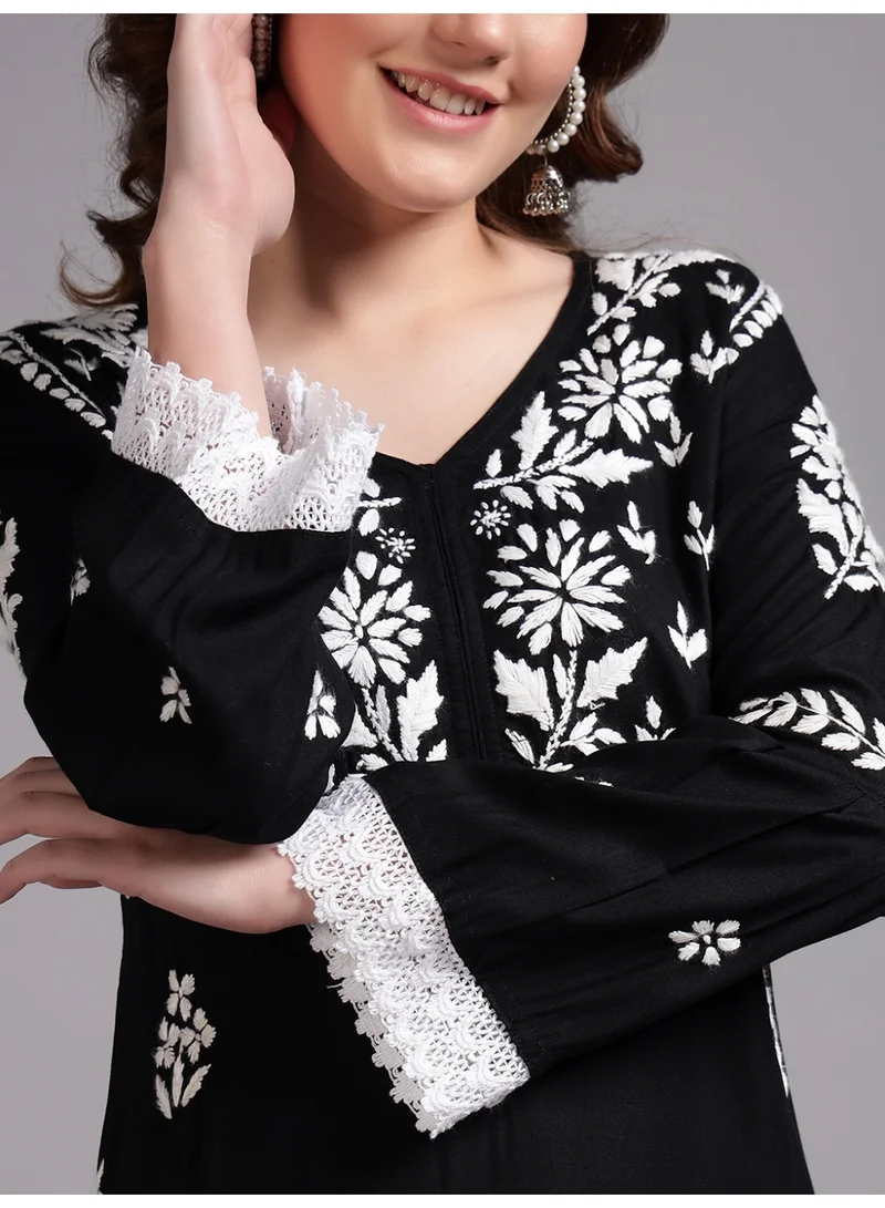 Alaya Women Hand Embroidered Lucknowi Chikankari Rayon Kurta Set-AL4077KS