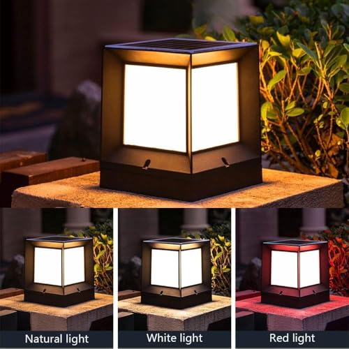 XERGY Modern Design Solar LED Pillar Light with Remote for Outdoor Gate & Garden – Waterproof, Dimmable, 1800mAh Battery, 3 Color Modes, Timer - Image 2