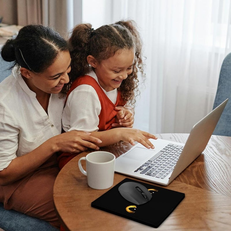 3dRose LLC 8 x 8 x 0.25 Inches Mouse Pad, Spooky Black Cat's Eyes (mp_128253_1) - Image 2