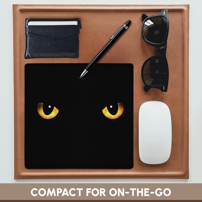 3dRose LLC 8 x 8 x 0.25 Inches Mouse Pad, Spooky Black Cat's Eyes (mp_128253_1) - Image 4