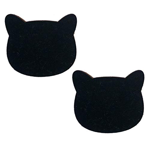 Mokoboho Premium Absorbent All-Natural 100% Wool Felt Cork-Backed Cat Head Drink Coasters (4 Mixed) - Image 4