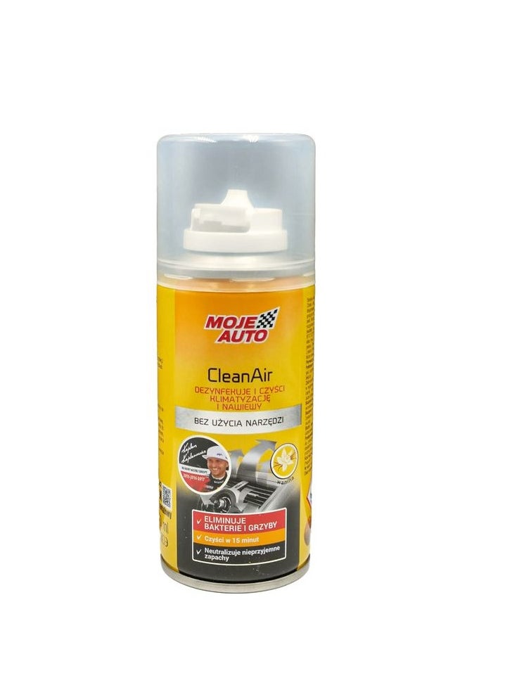 Moje Auto - Clean Air AC Cleaner Vanilla Flavour Refresher For Automotive, Car Air Freshener & Purifier 150ml  MOJE AUTO - Image 1