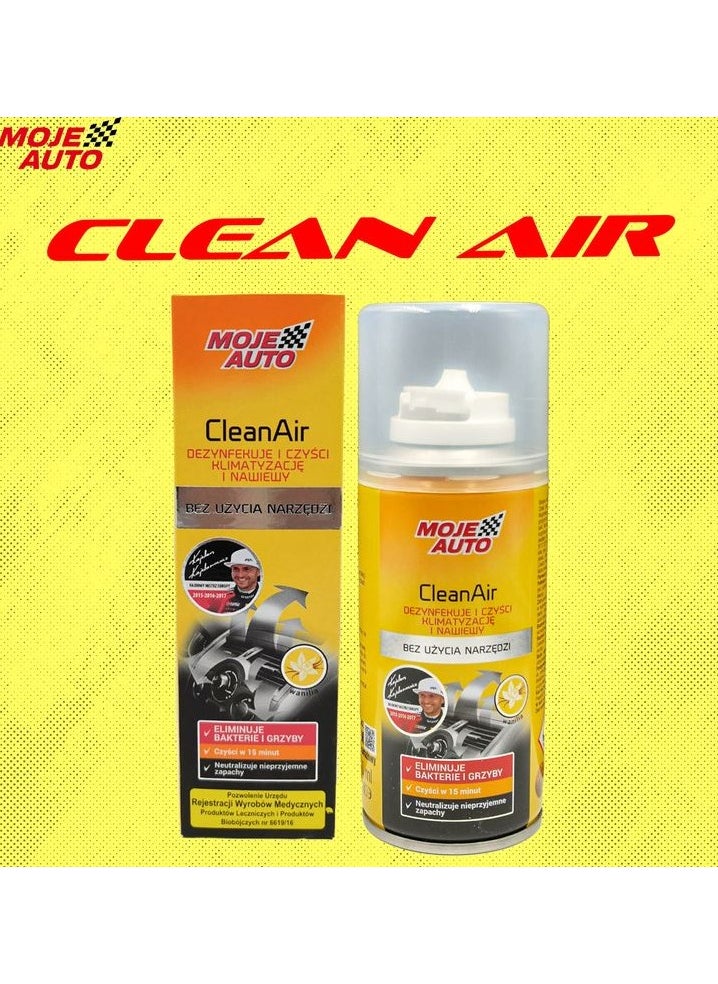 Moje Auto - Clean Air AC Cleaner Vanilla Flavour Refresher For Automotive, Car Air Freshener & Purifier 150ml  MOJE AUTO - Image 1