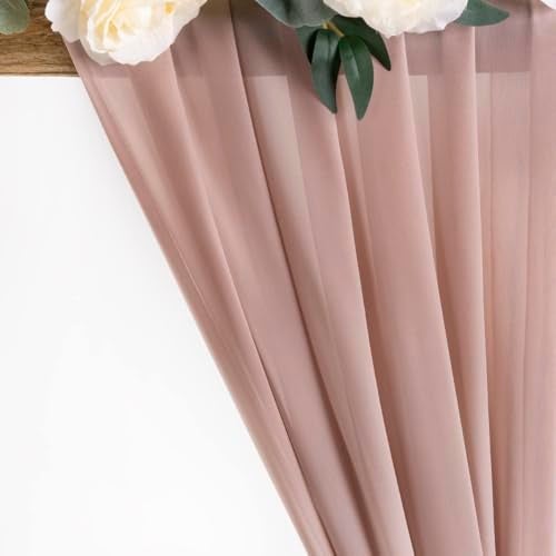 MLMW Chiffon Fabric Sheer Fabric by the Yard 5 Yards 60" Wide Dusty Rose Wedding Arch Draping Fabric Sheer Material for Party Backdrop Curtain Arch Ceiling Decor - Image 3