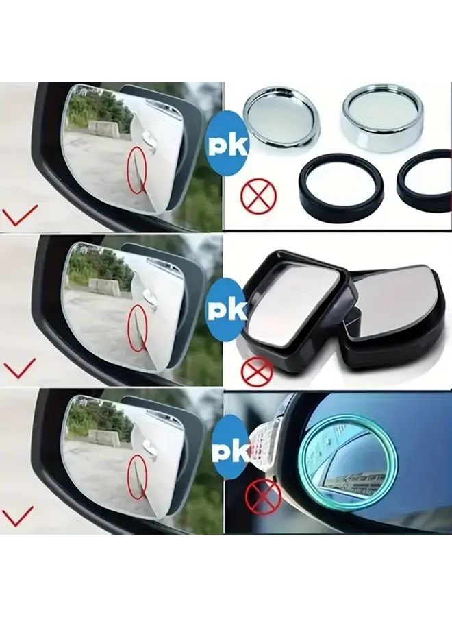 Universal Wide Angle Blind Spot Mirrors 2 Pack Adjustable 360 For All Vehicles - Image 4