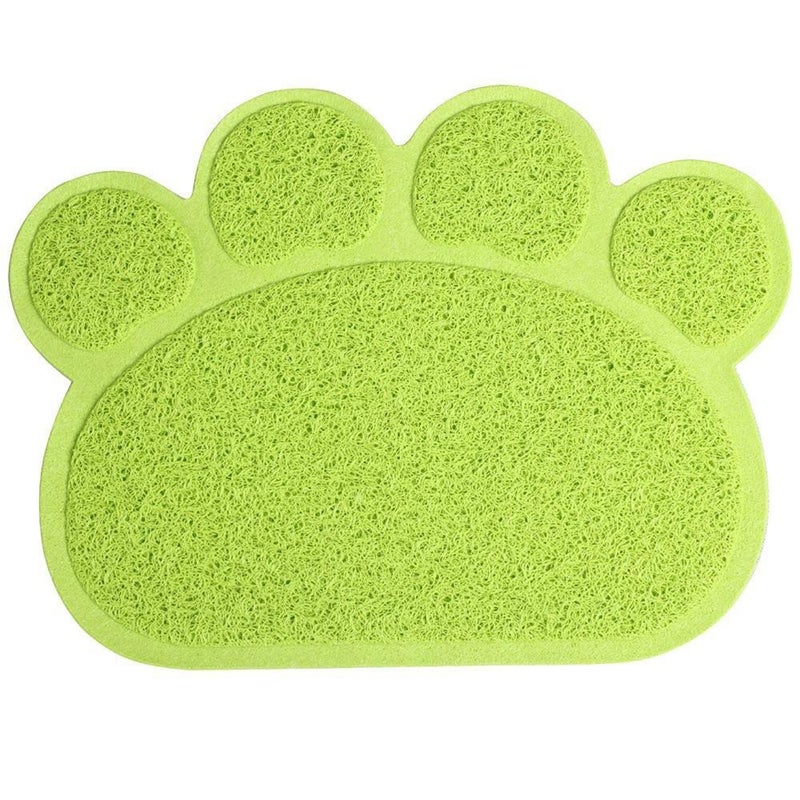 Cat Litter Mat Non- Pet Paw Shape Mat Pet Dog Cat Puppy Kitten Dish Bowl Food Water Placemat Mat 30*40cm (Green) - Image 5