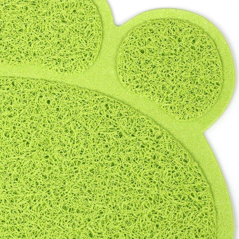 Cat Litter Mat Non- Pet Paw Shape Mat Pet Dog Cat Puppy Kitten Dish Bowl Food Water Placemat Mat 30*40cm (Green) - Image 3
