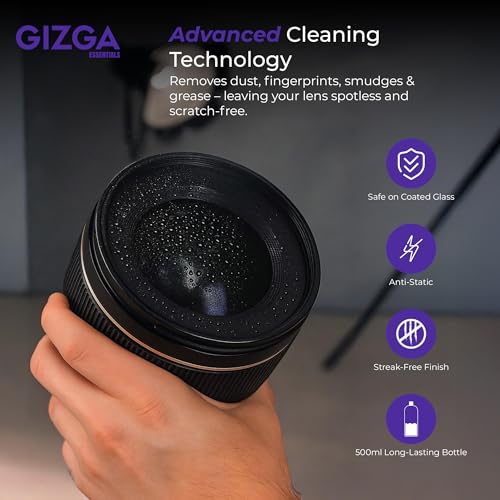 Gizga Essentials Gizga Pro Series 6-in-1 Cleaning KIT - 500ml Cleaning Spray, 50-Lens Tissues, Soft Brush, 10 Wet Wipes, Microfiber Cloths | for Screen Laptop PC Binocular TV Camera Lens Smartphone Tablet Keyboard - Image 5