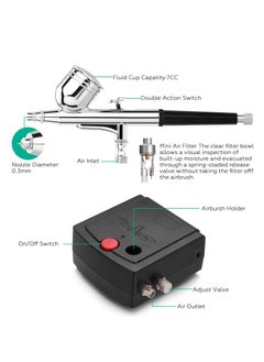 Arabest Airbrush Mini Airbrush with Air Compressor Portable Airbrush Kit for Cake Decorating Craft Tools Makeup Painting and Nail Art  - Image 5