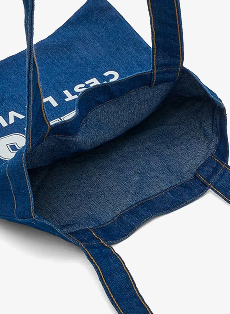 R&b  Printed Denim Shoulder Bag for Women | Best Price UAE