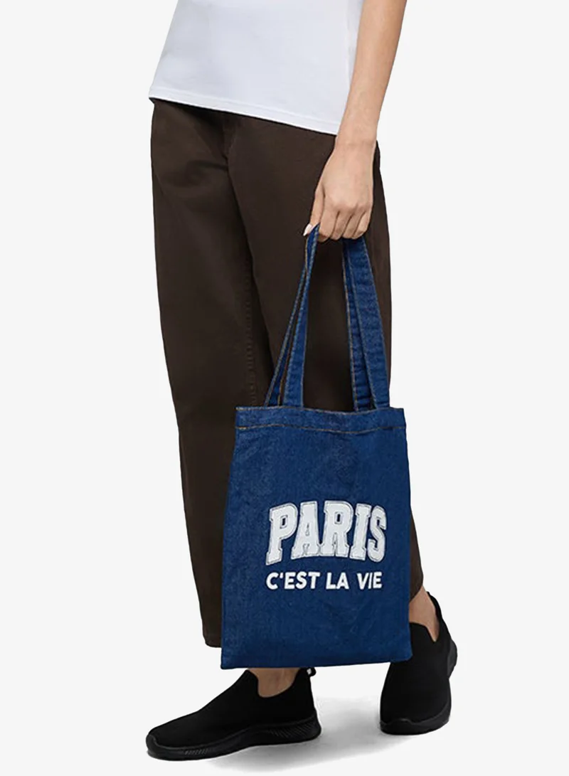 R&b  Printed Denim Shoulder Bag for Women | Best Price UAE