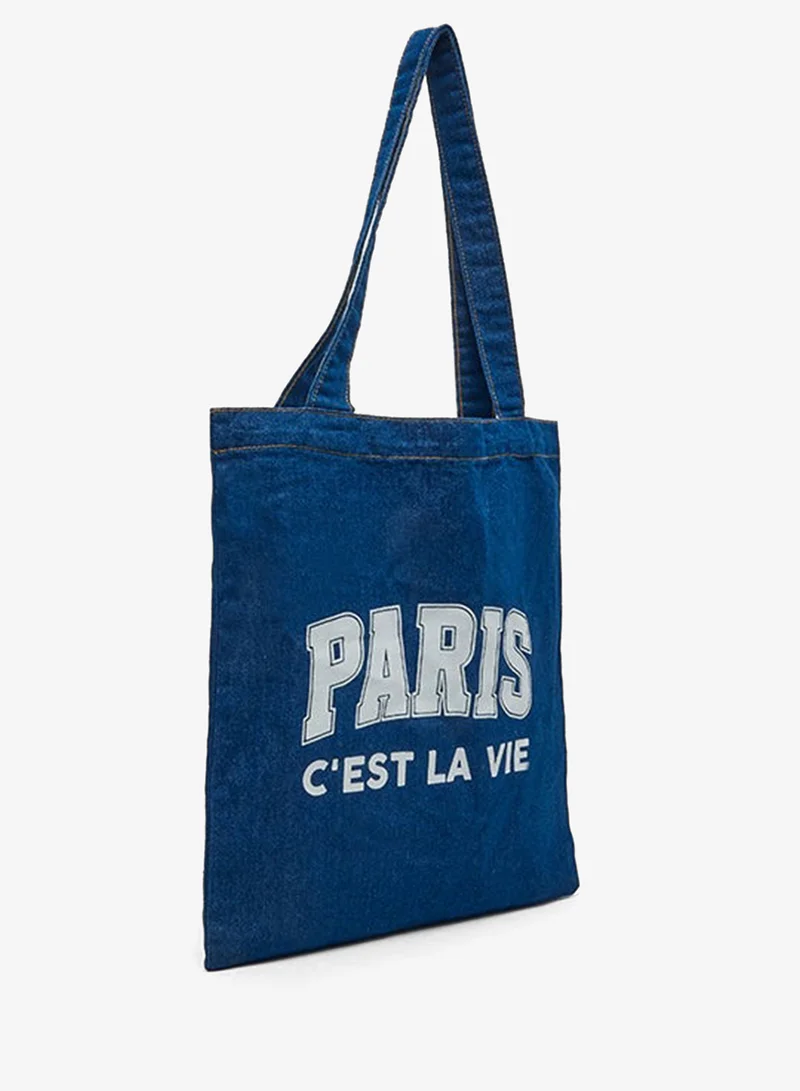 R&b  Printed Denim Shoulder Bag for Women | Best Price UAE