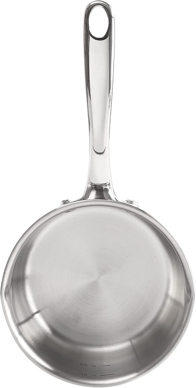 DEAYOU 18/10 Stainless Steel Butter Warmer Measuring Pan, 0.5-Quart Milk Warmer Pot with Dual Pour Spouts, 17OZ Small Sauce Pan for Stove Top, Chocolate Melting, Coffee Tea Soup Warming - Image 5