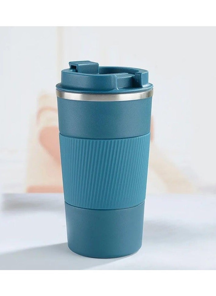 QSHOP® Stainless Steel Coffee  Double Wall Leakproof Design Reusable Tea Flip Lid Easy Grip Size Silicone Handle for Hot and Cold Drinks - pzsku/Z750BDD4517554447C620Z/45/_/1733326586/2aa988ce-0c68-4414-b01f-9bffad83ae7a