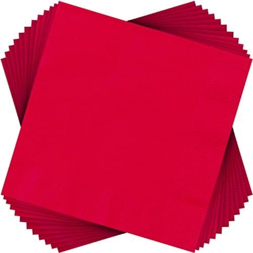 Unique Ruby Red Solid Beverage Paper Napkins - 5"x5" (20 Count) - Vibrant Color & Premium Quality Napkins For Unforgettable Events & Parties - Image 4