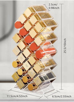 Sweet Life Lipstick Organizer, 28 Slots Acrylic Lipstick Holder, Stackable Lip Gloss Organizer, Fish Lipstick Tower Holder Storage for Cosmetic Bathroom Vanity Countertop Display (28 Slots)  - Image 2