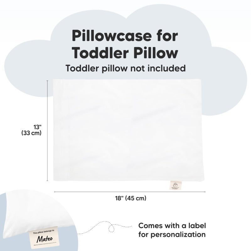 KeaBabies Toddler Pillowcase 13"x18" - Organic Cotton Toddler Pillowcase for Kids, Boys, Girls, Soft & Durable Cotton Cover for Miniature Sleepy Pillows,Cute Colors,Pillow Sold Separately(Soft White) - Image 2