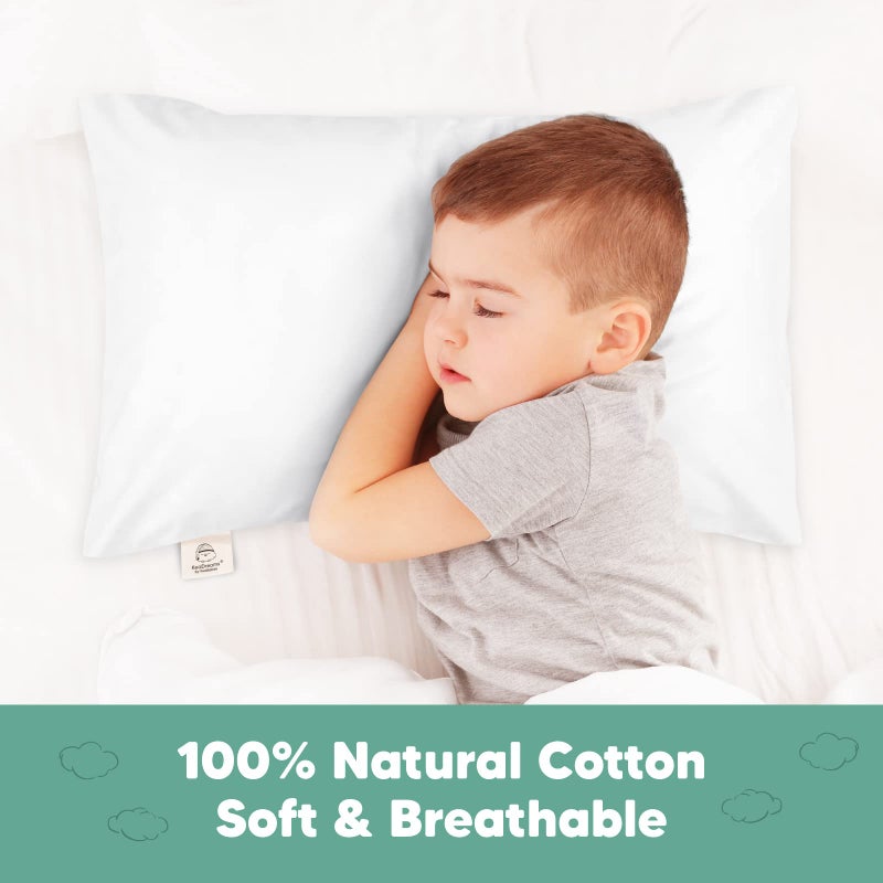 KeaBabies Toddler Pillowcase 13"x18" - Organic Cotton Toddler Pillowcase for Kids, Boys, Girls, Soft & Durable Cotton Cover for Miniature Sleepy Pillows,Cute Colors,Pillow Sold Separately(Soft White) - Image 3