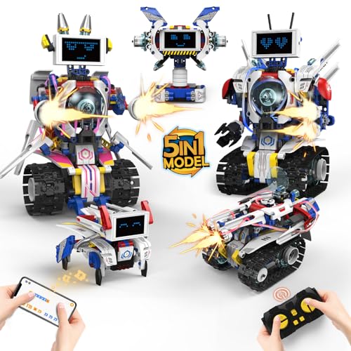 Suplanet 5 in 1 Robot for Kids Ages 812Remote Control APP Programmable Robotics Eye Coding ToysDIY Building Science Educational Kit STEM Robot Kits Present for Teen Boys Girls 603 PCS - Image 1