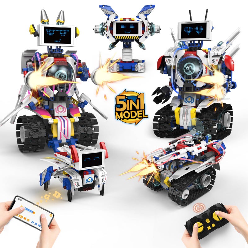 Suplanet 5 in 1 Robot for Kids Ages 812Remote Control APP Programmable Robotics Eye Coding ToysDIY Building Science Educational Kit STEM Robot Kits Present for Teen Boys Girls 603 PCS - Image 3