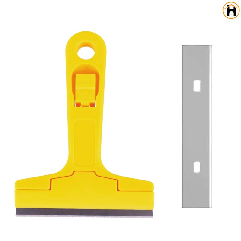 Homdum Razor Scrapper with ABS Plastic Handle tool to remove silicone & paint stains Floor Tile Grout Remover mirror Glass Window Cleaning Device Wiper with 10 cm Stainless Steel Blade - Image 2
