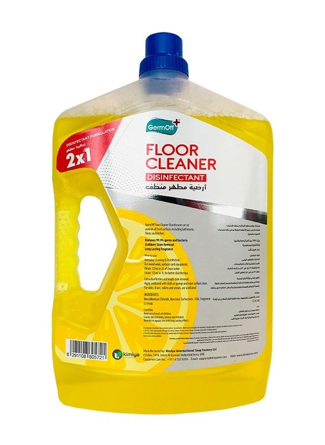 GermOff - GermOff Floor Cleaner Disinfectant LEMON 3 Ltr - Image 1