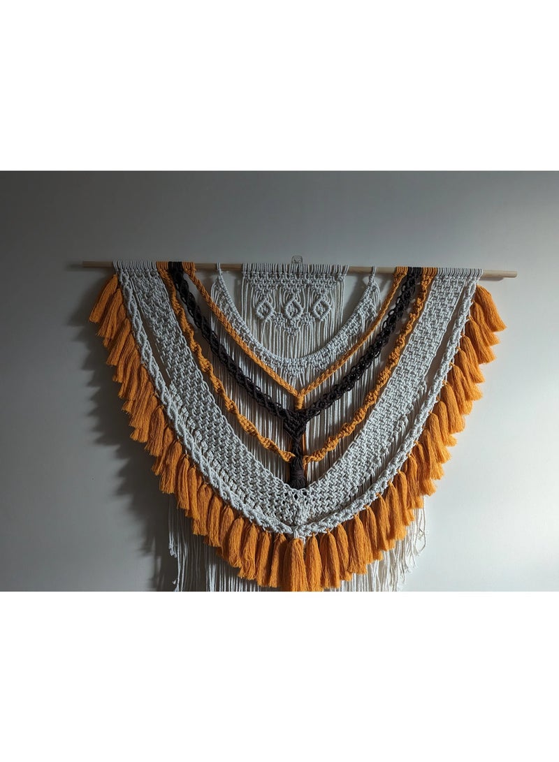 Antikiano An elegant handmade macrame piece, carefully crafted from natural cotton threads. It combines simplicity and beauty in a modern bohemian design. Featuring balanced knots and fine details, it adds a unique artistic touch to any space. Perfect for decorating walls in bedrooms, living rooms, or hallways, and also makes a special gift for lovers of handmade decor and boho style. - Image 3