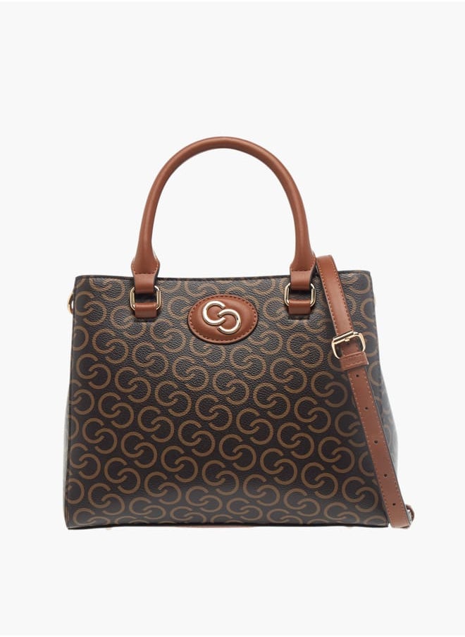 Celeste Womens All-Over Monogram Print Tote Bag With Detachable Strap And Zip Closure  - Image 1