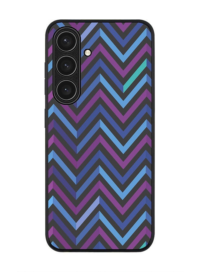 Stylizedd Rugged Black edge case for Samsung Galaxy S24 FE, Slim fit Soft Case Flexible Rubber Edges Anti Drop TPU Gel Thin Cover -  Deep Chevron - Image 1