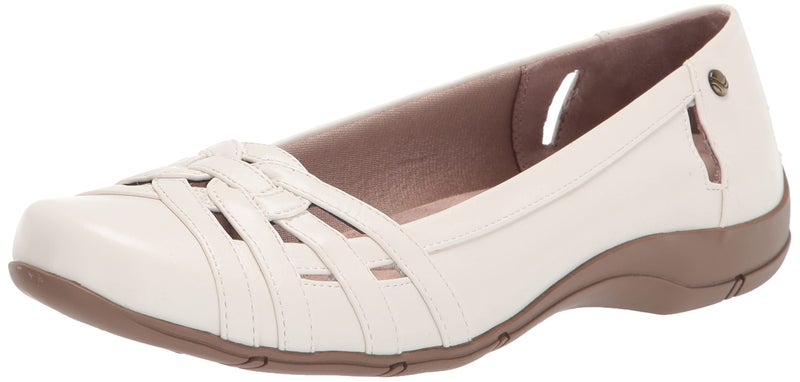 LifeStride Womens Diverse Flat White Sand 10 Wide US