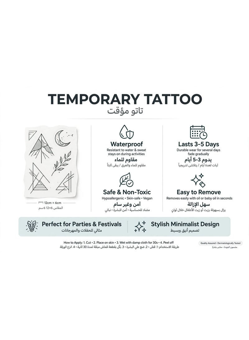 Temporary Tattoo Sticker Waterproof Snake and Flowers Design - Body Art Sticker - Model W-021 - Image 2