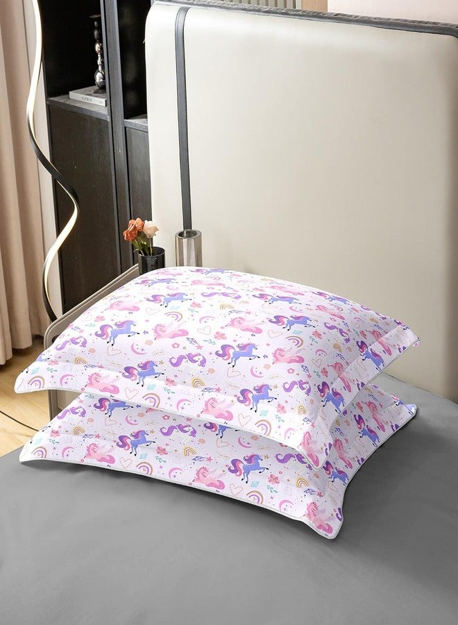 Castle Fairy 100% Nature Cotton Purple Unicorn Duvet Cover Twin,Dreamy Rainbow Pink Flowers Super Soft Bedding Set,Girls Room Decor Moon Star Love Hearts Comforter Cover Bedding 2 Piece (No Comforter) - Image 5