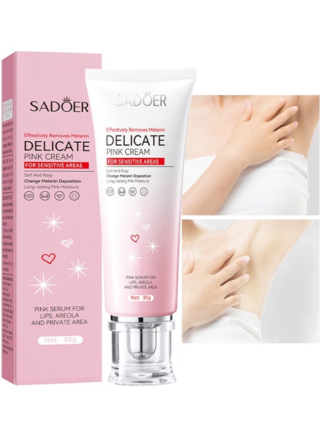SADOER Delicate Pink Cream, Intensive Moisturize & Quickly Absorbs, Pink Crush, For Bright Glowing Skin, Intimate Magic Pink Cream For Lips, Cheeks And Parts, 30G - Image 1