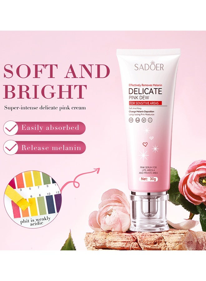 SADOER Delicate Pink Cream, Intensive Moisturize & Quickly Absorbs, Pink Crush, For Bright Glowing Skin, Intimate Magic Pink Cream For Lips, Cheeks And Parts, 30G - Image 4