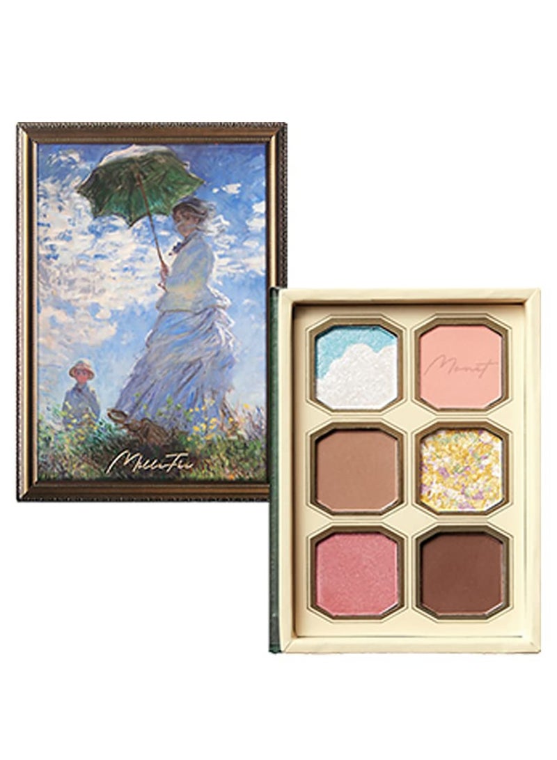 MilleFee Painting Eyeshadow Palette 6 Shades Matte and Shimmer Finishes Pressed Powder Makeup Palette-04 Woman With A Parasol - Image 1
