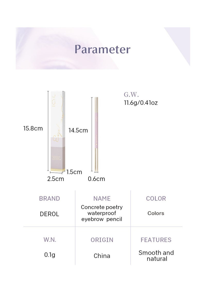 DEROL - Concrete Poetry Waterproof Eyebrow Pencil - Image 1