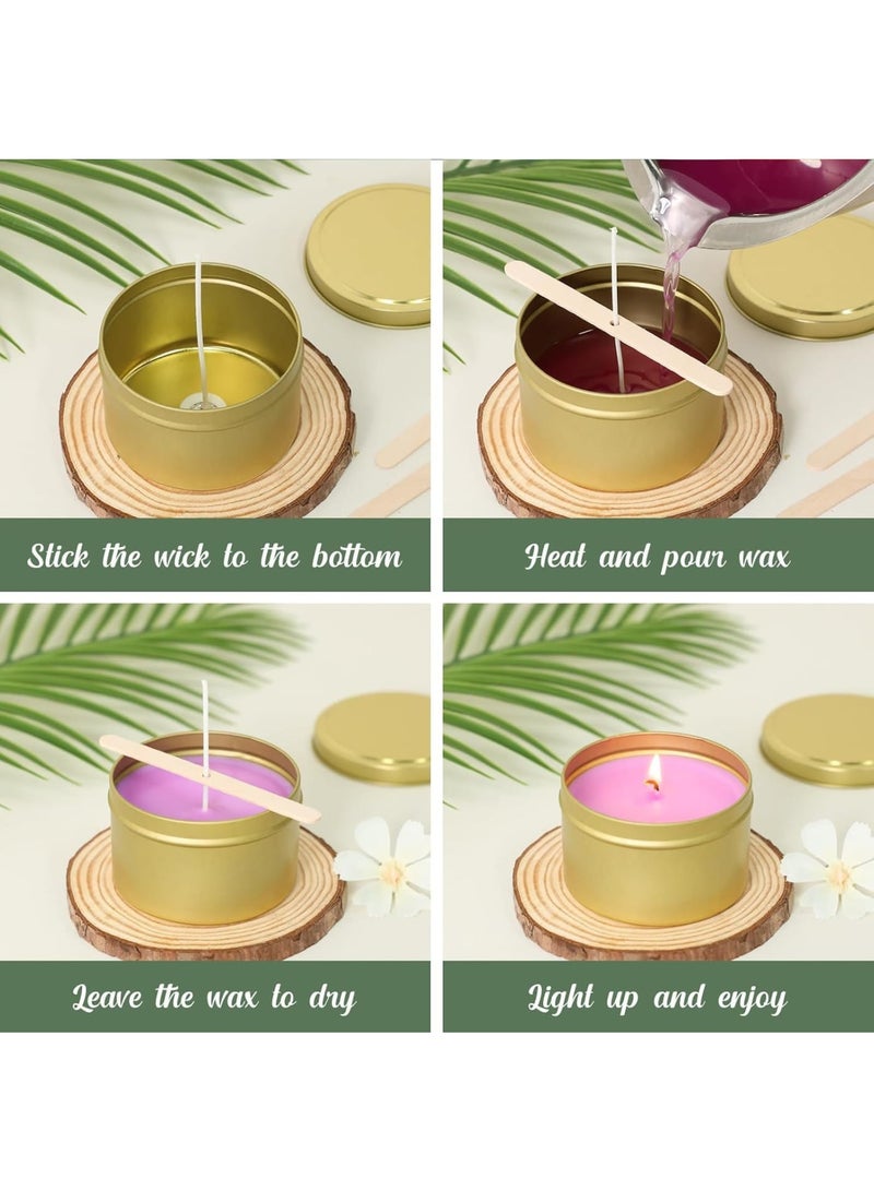 24 Pcs Candle Tin, 8oz Candle Containers, Candle Jars for DIY Candle Making, Gold Color, Arts & Crafts, Storage and Holiday Gifts (Gold ) - Image 5