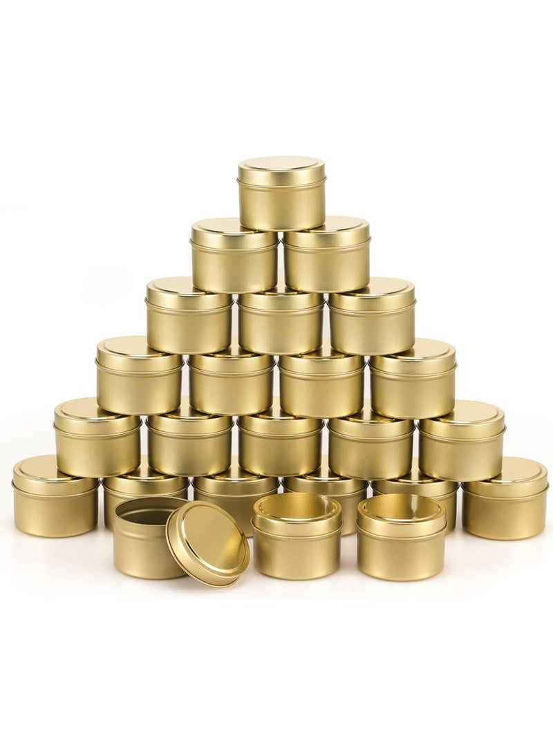 24 Pcs Candle Tin, 8oz Candle Containers, Candle Jars for DIY Candle Making, Gold Color, Arts & Crafts, Storage and Holiday Gifts (Gold ) - Image 1