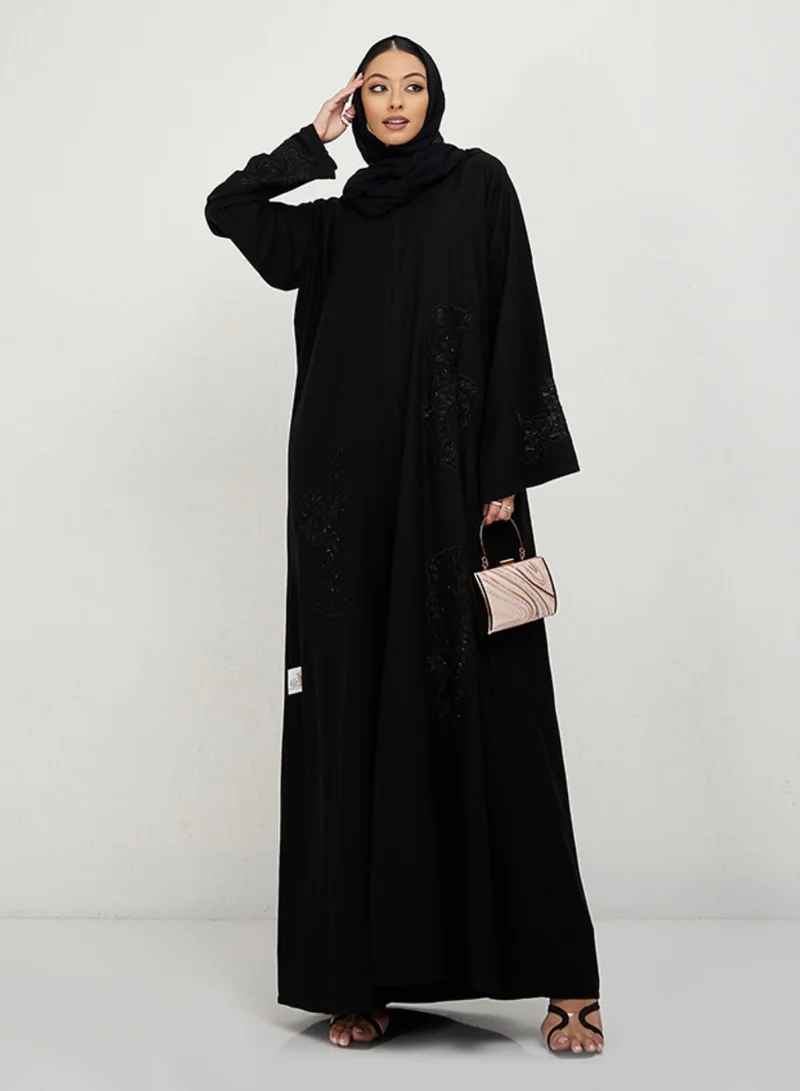 Rosette Abaya Dantil leaves design