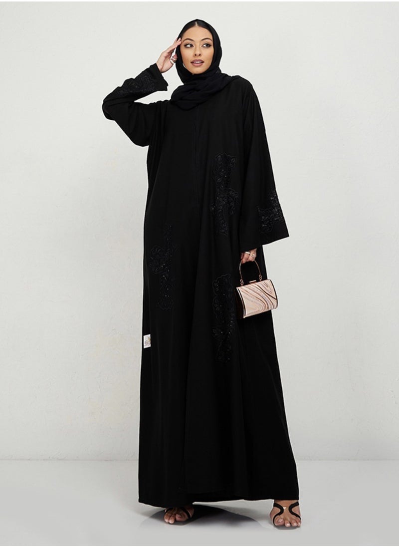 Rosette Abaya - Dantil leaves design - Image 1