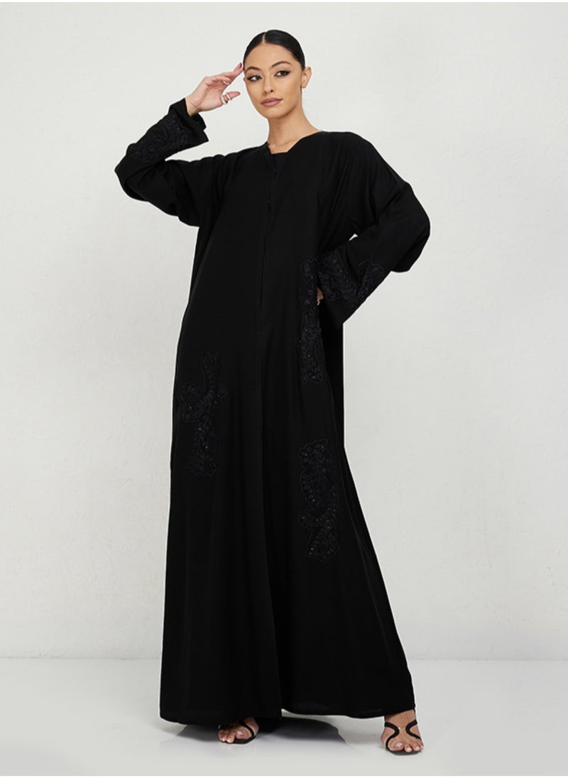 Rosette Abaya - Dantil leaves design - Image 1