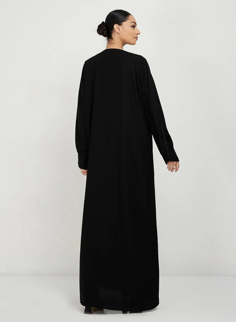 Rosette Abaya Dantil leaves design