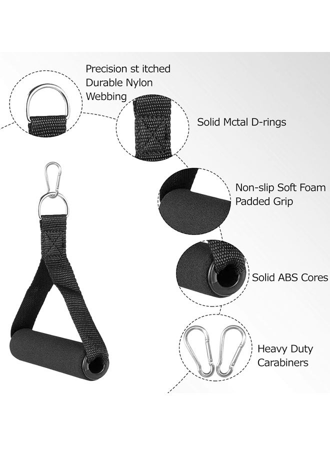 4pack Resistance Band Handles,Rope Handle with 4 Carabiners, Workout Bands with Handle for Cable Machine Attachment - Image 3