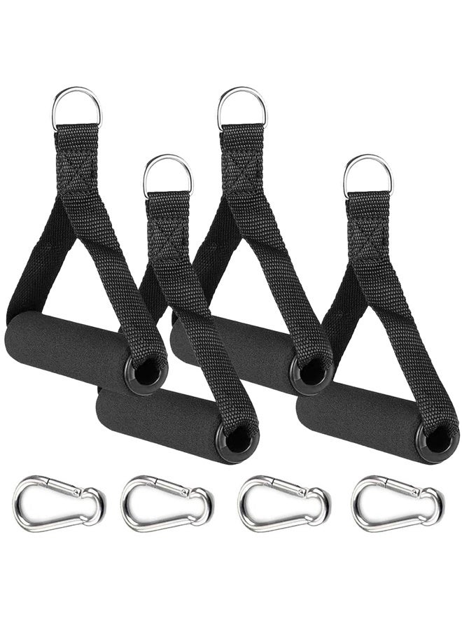 4pack Resistance Band Handles,Rope Handle with 4 Carabiners, Workout Bands with Handle for Cable Machine Attachment - Image 1