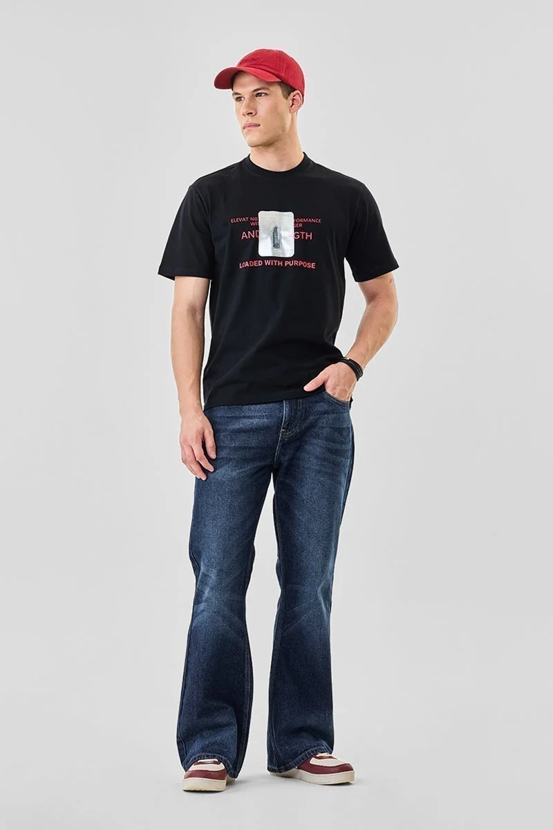 SNITCH 100% Cotton Regular Fit Graphic T-Shirt