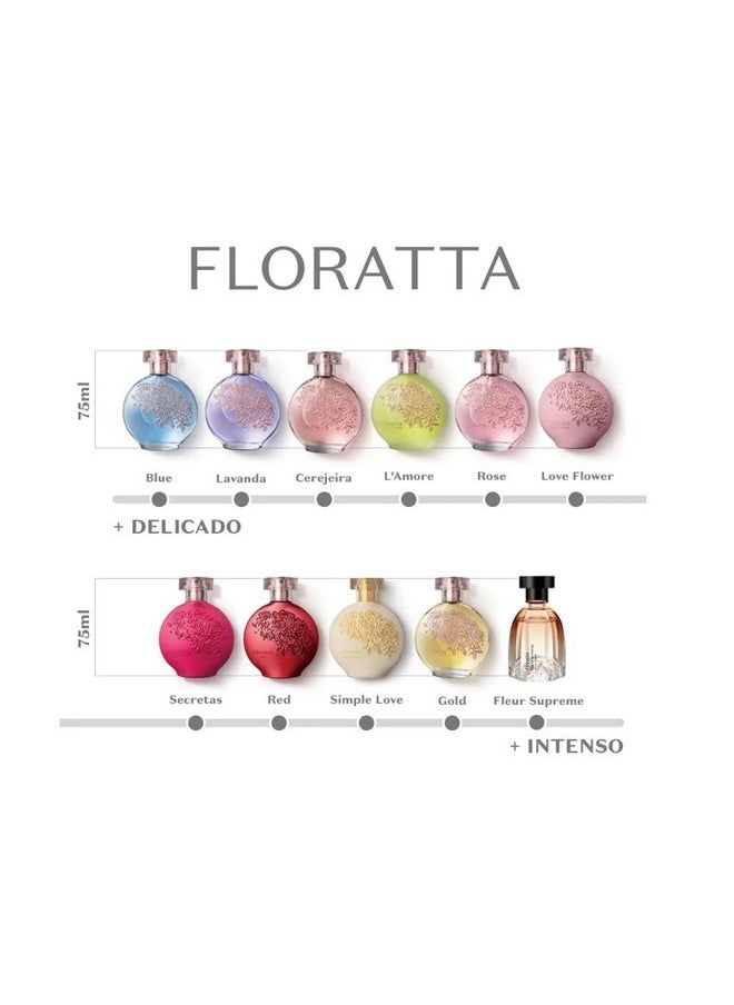 Boticario - Linha Floratta (Simple Love) - Colonia Feminina 75 Ml - (Floratta (Simple Love) Collection - Eau De Toilette 2.5 Fl Oz)  - Image 4